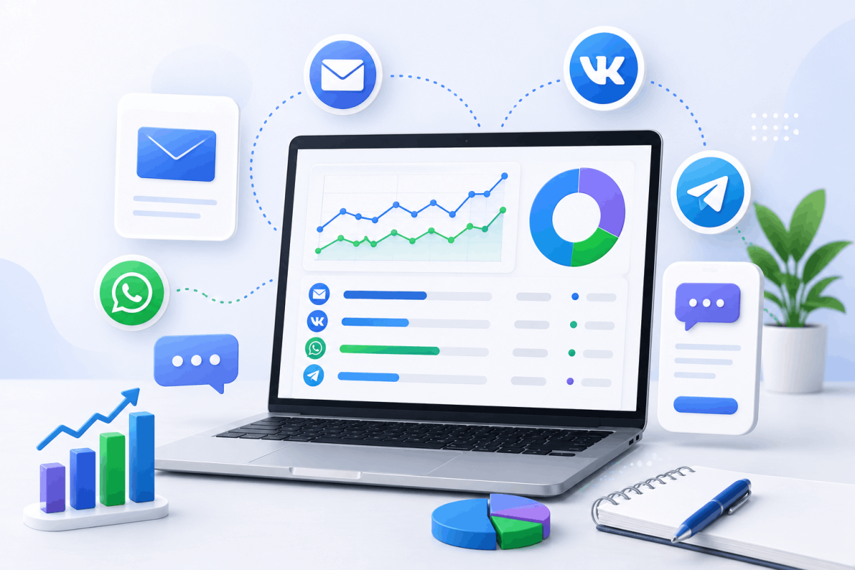 Эффективность рассылок клиентам: Email, ВКонтакте, WhatsApp или Telegram